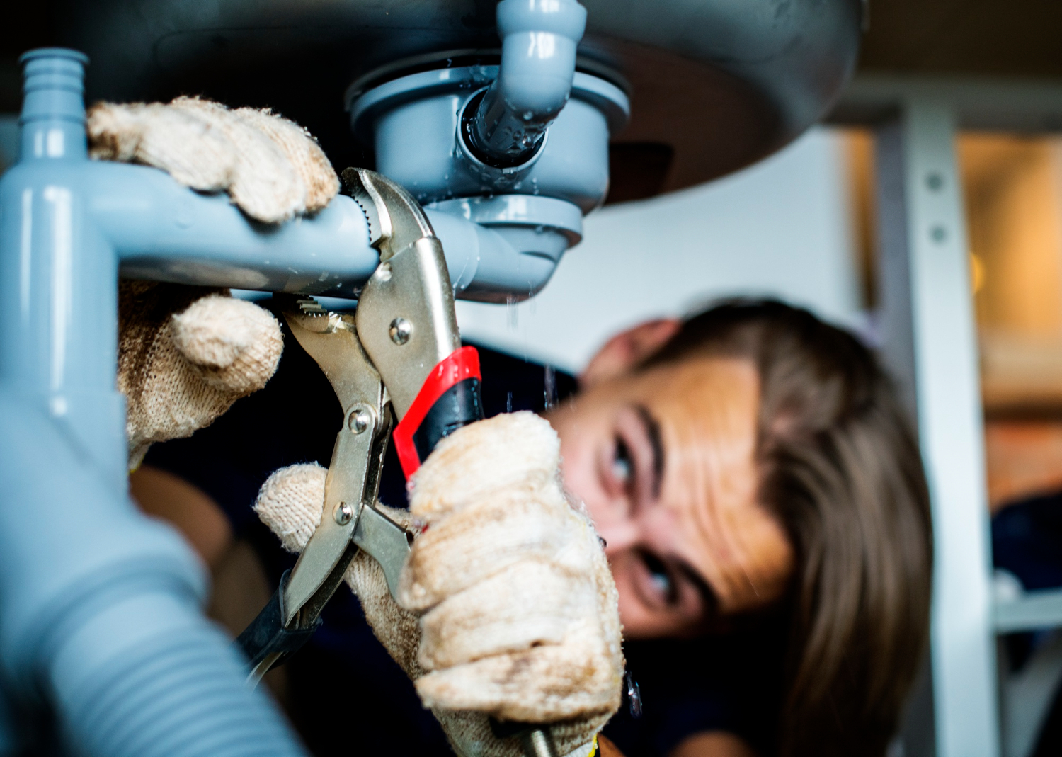 Alta Property Services technician assessing plumbing damage at a Des Plaines IL property