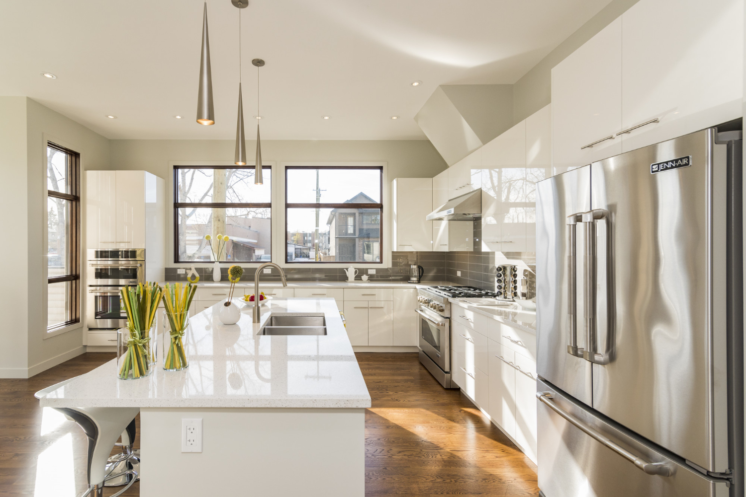 Alta kitchen remodeling team installing custom cabinets in an Addison IL home