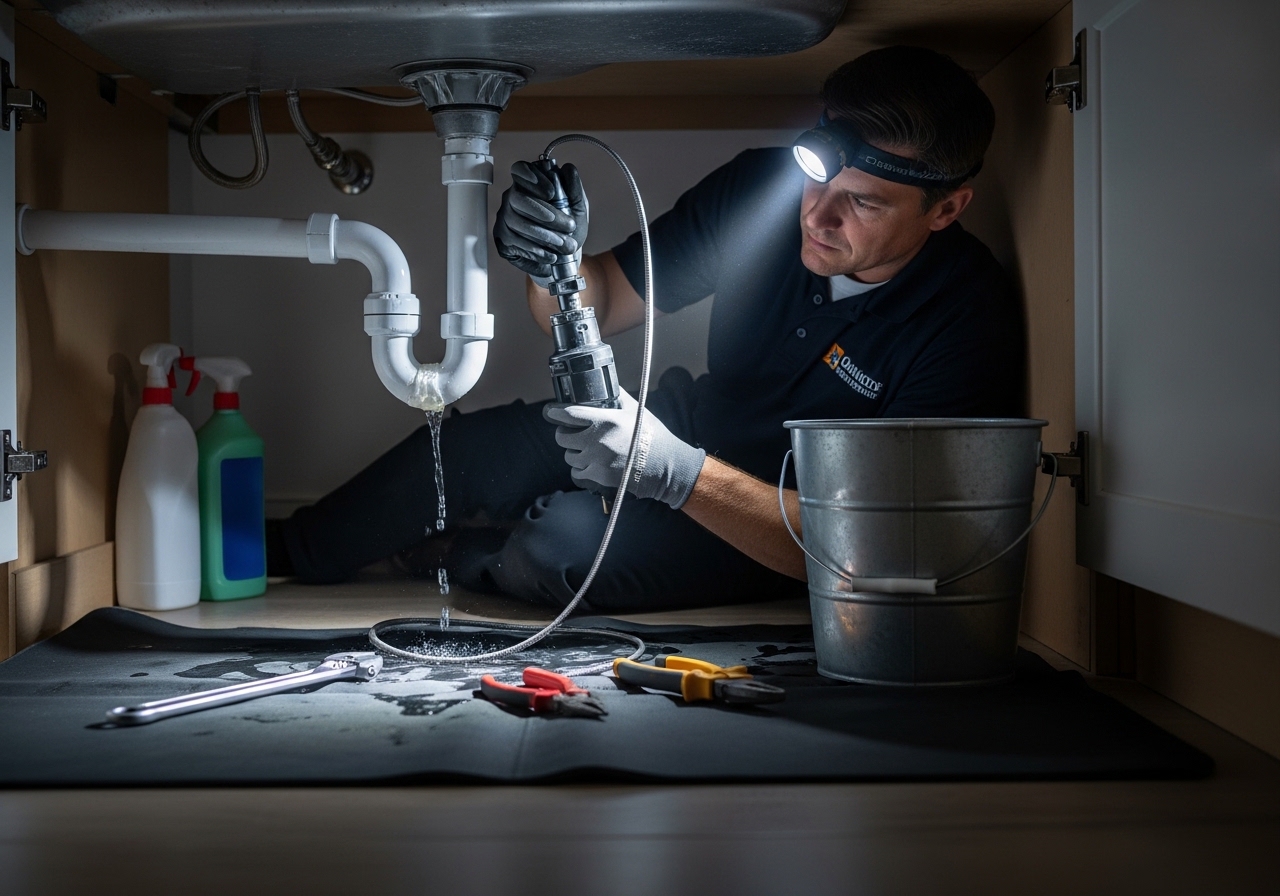 Alta Property Services technician performing professional drain cleaning in DuPage County IL