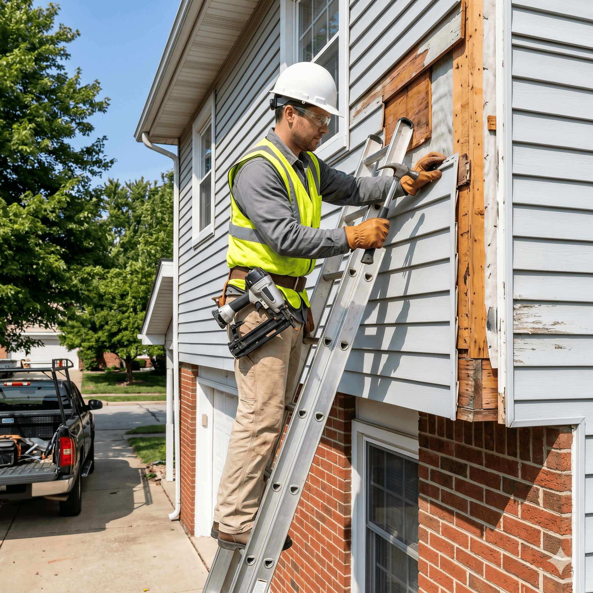 Alta Property Services licensed crew completing storm damage restoration on a Chicagoland home