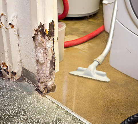 Basement flooding caused by burst pipe in a Chicagoland home