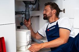 Alta Property Services emergency plumber inspecting pipe damage in a Palatine IL home